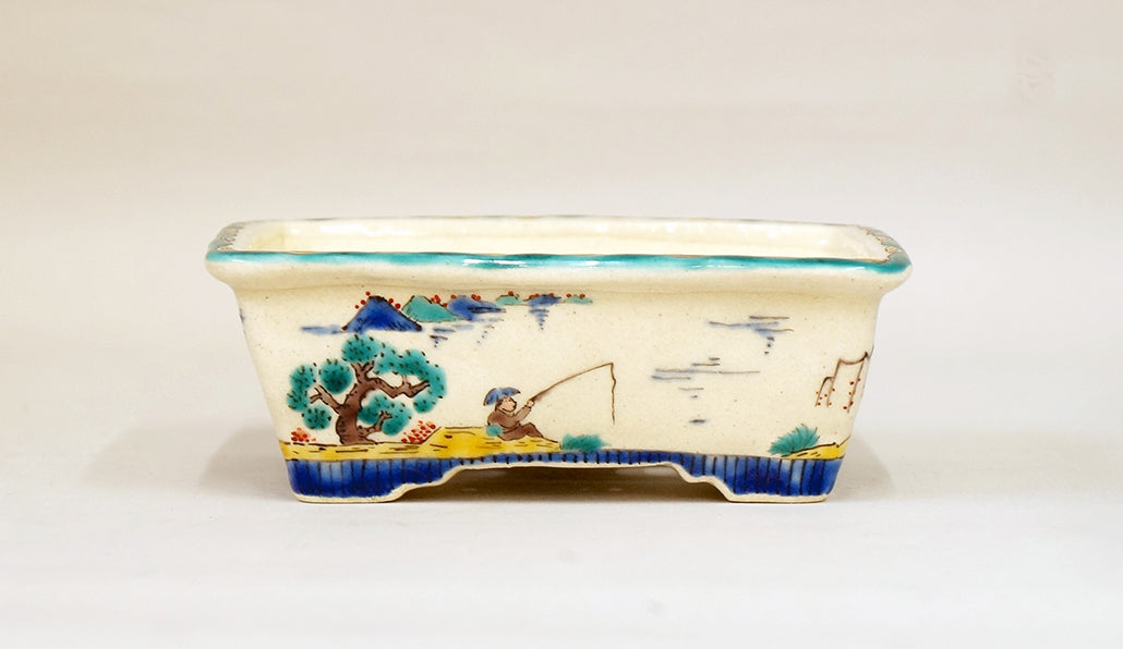 Bunzan Bonsai Pot Painted by Kutani Painter 5"(13cm) B035 +++ Shipping Free