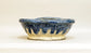 Slightly Flattened Round Pot with Running Blue Glaze by Bunzan 9.6"(24.5cm) B081 +++ Shipping Free