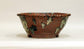 Bunzan Round Bonsai Pot with Brown & White Glaze 8.7"(22cm) B085  +++ Shipping Free