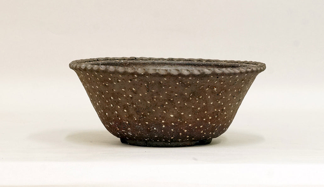 Bunzan Unglazed Round Bonsai Pot with White Dots 7.1"(18cm) B089 +++ Shipping Free