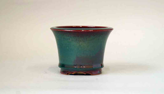 Eimei Shinsya Glazed Round Bonsai Pot 4.1"(10.5cm) +++ Shipping Free