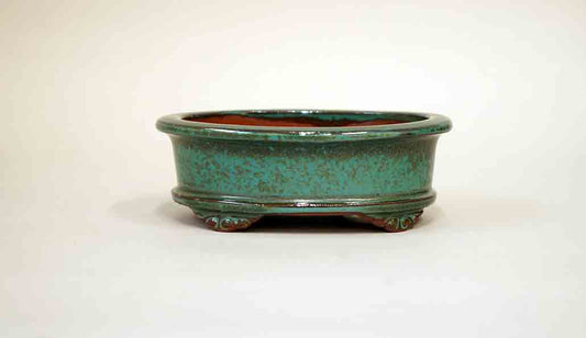 Eimei Blue Oribe Bonsai Pot 4.6"(11.7cm)+++Shipping Free