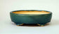 Eimei Oval Bonsai Pot with Blue-Oribe 7.2"(18.4cm) +++ Shipping Free