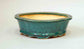 Eimei Mokko Shaped Bonsai Pot in Blue-Oribe Glaze 7"(18cm) +++Shipping Free