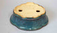 Eimei Mokko Shaped Bonsai Pot in Blue-Oribe Glaze 7"(18cm) +++Shipping Free
