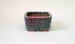 Incredibly rare! Red & Blue Kairagi Bonsai Pot by Eimei 6"(15.5cm) +++ Shipping Free