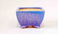 Eimei Square Bonsai Pot in Blue with Purple Crystals  5"(13cm)+++Shipping Free
