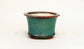 Eimei Bonsai Pot in Shinsya Glaze with Blue 4.6"(11.7cm) +++ Shipping Free