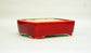 Eimei Red Rectangle Bonsai Pot with Red Glaze 6"(15.5cm) +++ Shipping Free