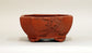 Eimei Worm-Eaten Design Bonsai Pot with Corner Cutting 5.9"(15cm) E396 +++ Shipping Free