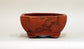 Eimei Worm-Eaten Design Bonsai Pot with Corner Cutting 5.9"(15cm) E396 +++ Shipping Free