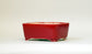 Eimei Rectangle Bonsai Pot in Red 鶏血釉 6.1"(15.5cm) +++ Shipping Free　