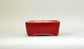 Eimei Rectangle Bonsai Pot in Red 鶏血釉 6.1"(15.5cm) +++ Shipping Free　