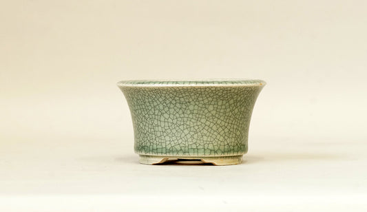 Eimei Round Bonsai Pot in Celadon, 4.3"(11cm) E416 +++Shipping Free