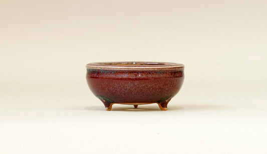 Eimei Shinsya Glazed MIniature Bonsai Pot 2.4"(6.3cm) E529 +++ Shipping Free