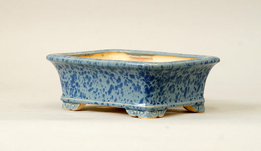 Eimei Rectangle Bonsai Pot in pale blue glaze 6.6"(17cm) E547 +++ Shipping Free