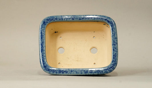 Eimei Rectangle Bonsai Pot in pale blue glaze 6.6"(17cm) E547 +++ Shipping Free