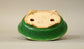 Eimei Oval Bonsai Pot with Rim, Green Glze 7.2(18.4cm) E548 +++ Shipping Free