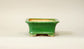 Eimei Rectangle Bonsai Pot in Green glaze 6.6"(17cm) E551 +++ Shipping Free
