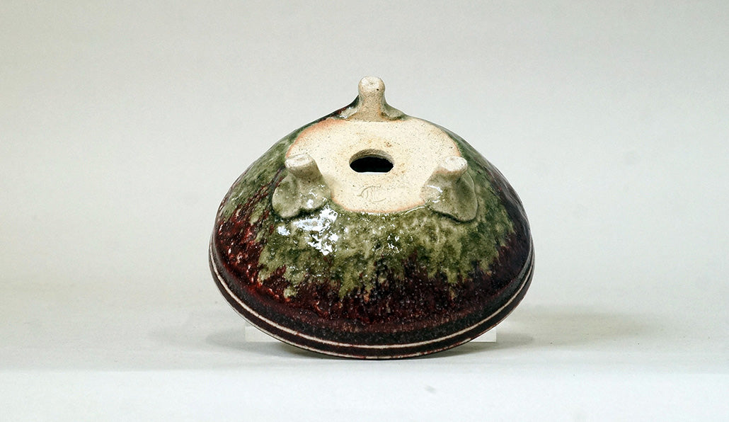 Shinsya Glazed Bonsai Pot with Cat Feet by Yozan 5.9"(13cm) E559 +++ Shipping Free