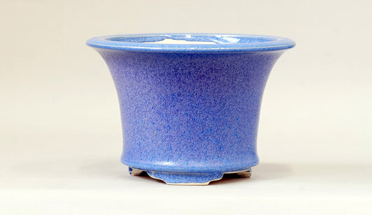 Eimei Round Bonsai Pot in Purple glaze 5.9"(15cm) E570 +++ Shipping Free