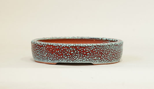 Eimei  Red & Blue Kairagi Bonsai Pot 7.4"(19cm) E575 +++ Shipping Free