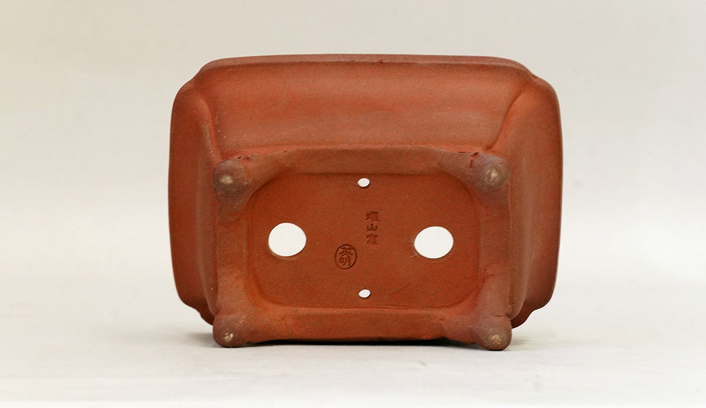 Eimei Unglazed Rectangle Bonsai Pot with Cloud Feet 5.5"(14cm) E580 +++ Shipping Free