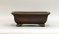 Eimei Unglazed Rectangle Bonsai Pot  with Cloud Feet 7.6"(19.3cm) E582 +++ Shipping Free