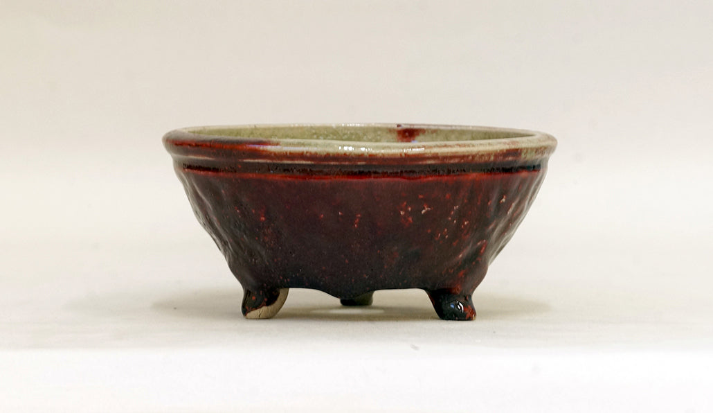 Shinsya Glazed Bonsai Pot with 3 Cat Feet by Yozan 5.9"(13cm) E600 +++ Shipping Free