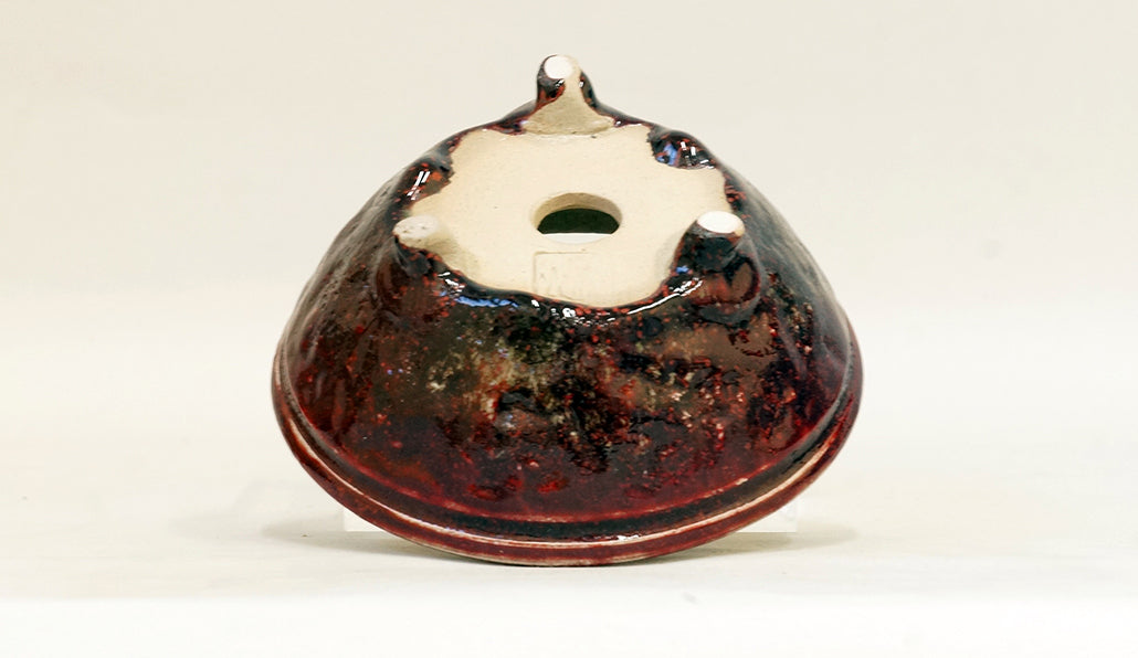 Shinsya Glazed Bonsai Pot with 3 Cat Feet by Yozan 5.9"(13cm) E600 +++ Shipping Free