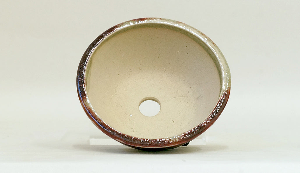 Shinsya Glazed Bonsai Pot with 3 Cat Feet by Yozan 5.9"(13cm) E600 +++ Shipping Free