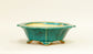 Eimei Kenmokko Bonsai Pot in Blue Oribe 7.48" (19cm) E622