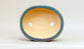 Eimei Blue Oribe Glazed Oval Bonsai Pot with Rim 7.1"(18cm) E623