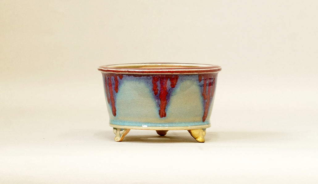 Gold Kintsugi Bonsai Pot by Eimei 4"(10.2cm) E629 +++ Shipping Free