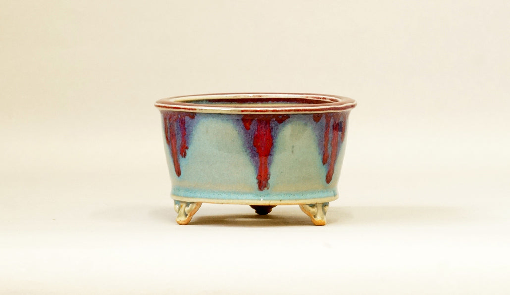 Gold Kintsugi Bonsai Pot by Eimei 4"(10.2cm) E629 +++ Shipping Free