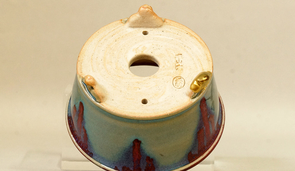 Gold Kintsugi Bonsai Pot by Eimei 4"(10.2cm) E629 +++ Shipping Free