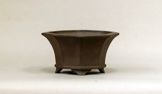 Eimei Unglazed Octagonale Bonsai Pot 8.27"(21cm) E630