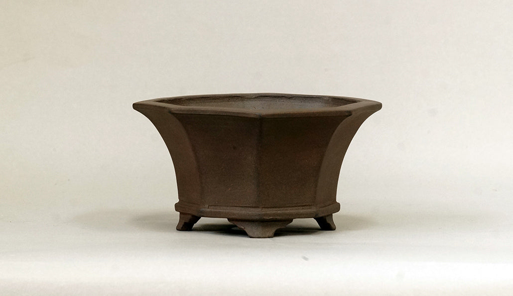 Eimei Unglazed Octagonale Bonsai Pot 8.27"(21cm) E630