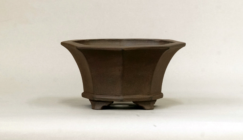 Eimei Unglazed Octagonale Bonsai Pot 8.27"(21cm) E630