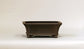 Eimei Unglazed Rectangle Bonsai Pot with Cut Corners 6.14"(15.7cm) E631