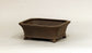 Eimei Unglazed Rectangle Bonsai Pot with Cut Corners 6.14"(15.7cm) E631
