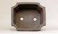 Eimei Unglazed Rectangle Bonsai Pot with Cut Corners 8.27"(21cm) E631
