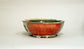 Ship & Waves! Gassan Red Painting Bonsai Pot 6.6"(16.8cm) +++ Shipping Free
