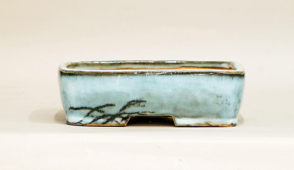 Gassan Rectangle Bonsai Pot with the Moon 6.2" (16cm) G168 +++ Shipping Free