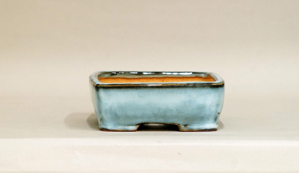 Gassan Rectangle Bonsai Pot with the Moon 6.4" (16.5cm) G169 +++ Shipping Free