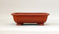 Ikko Unglazed Rectangle Bonsai Pot in Shudei (vermilion clay) 8"(21cm) I031 +++ Shipping Free