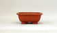 Ikko Unglazed Rectangle Bonsai Pot in Shudei (vermilion clay) 8"(21cm) I031 +++ Shipping Free