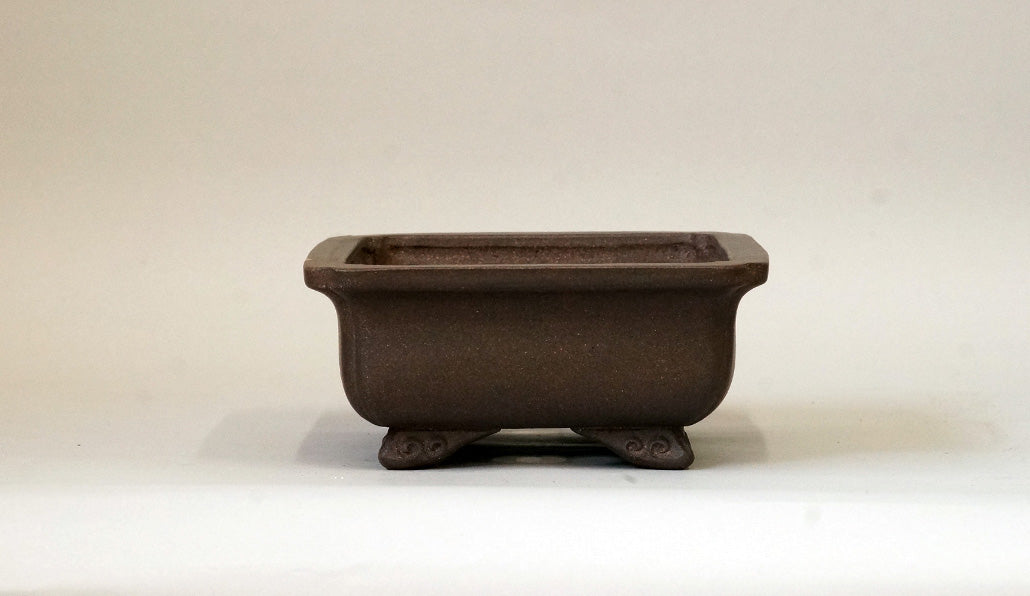 Ikko Unglazed Rectangle Bonsai Pot with Gold Kintsugi 7"(17.8cm) +++ Shipping Free