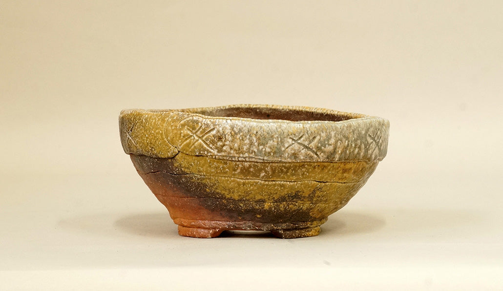 Toji Wood-Fired Bonsai Pot 5.5"(14cm) T033  +++ Shipping Free