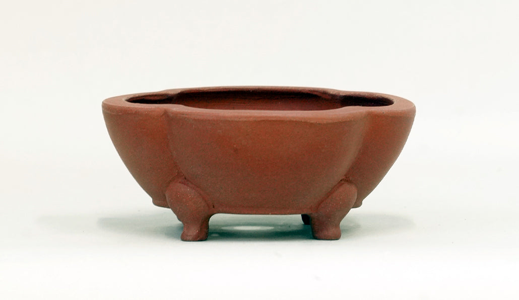 Eimei Unglazed Bonsai Pot with Lotus Shape 5.1"(13cm) E628 +++ Shipping Free